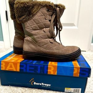 BARETRAPS Suede and Faux Fur Lara Winter Boots